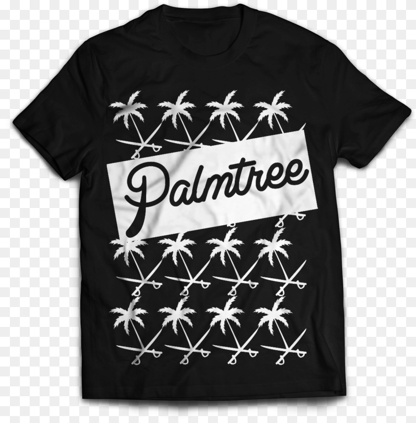 Image Of Palm Tree Multi Black T Shirt, Clothing, T-shirt PNG