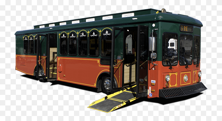 733x399 Image Of Trolley Bus For Sale By A Z Bus Sales In California Bus, Vehicle, Transportation, Tour Bus HD PNG Download