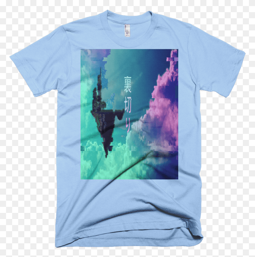 931x938 Image Of Vaporwave Floating City T Shirt, Clothing, Apparel, T-shirt HD PNG Download