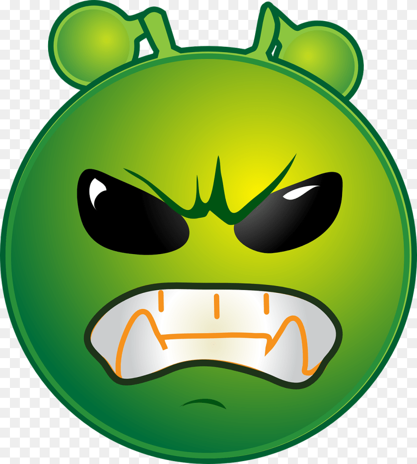 Image On Pixabay Smiley Alien Angry, Green, Logo Transparent PNG