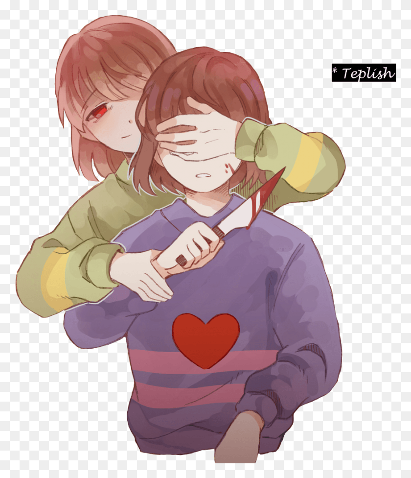 872x1025 Descargar Png Image Result For Undertale Chara And Frisk Undertale Frisk X Chara, Manga, Comics, Libro Hd Png