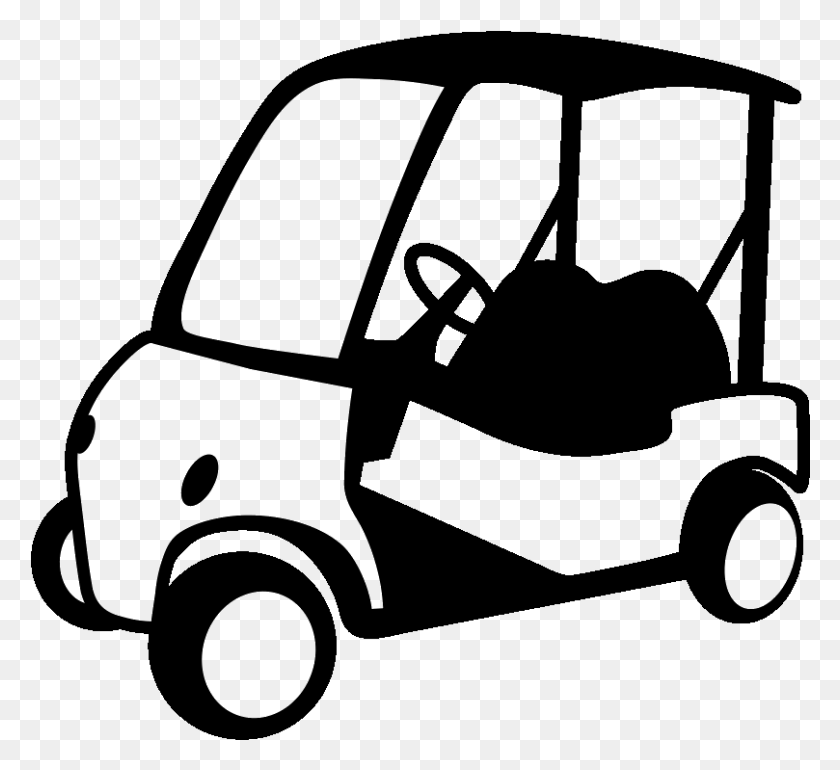 809x737 Image Royalty Free Collection Of Black And White High Black And White Golf Cart Clipart, Chair, Furniture, Clothing HD PNG Download