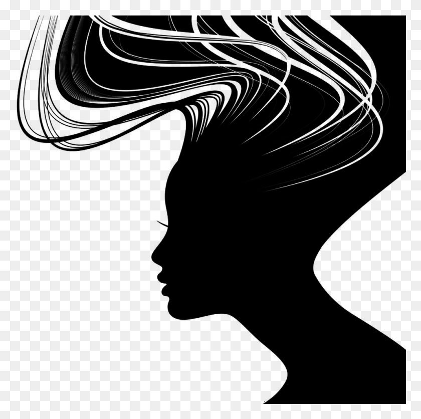 993x988 Image Stock Woman Silhouette Face Illustration Black Silhouettes Woman Face, Clothing, Apparel, Outdoors HD PNG Download