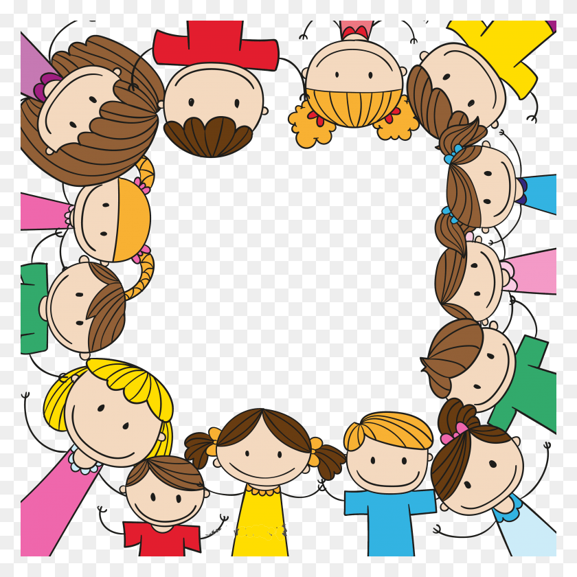 3333x3333 Image Transparent Stock Friends Holding Hands Clipart Hand Washing Cartoon Border, Crowd, Huddle, Text HD PNG Download