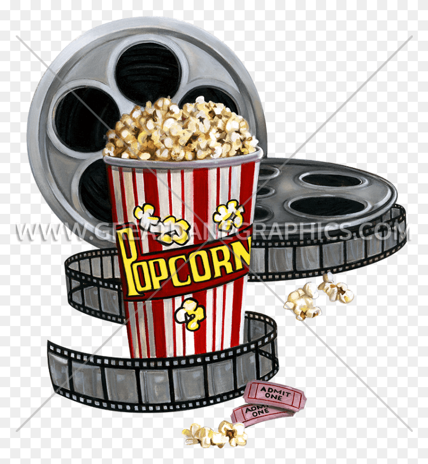 826x902 Image Transparent Stock Popcorn And Movie Clipart Transparent Movie Popcorn, Food, Snack HD PNG Download