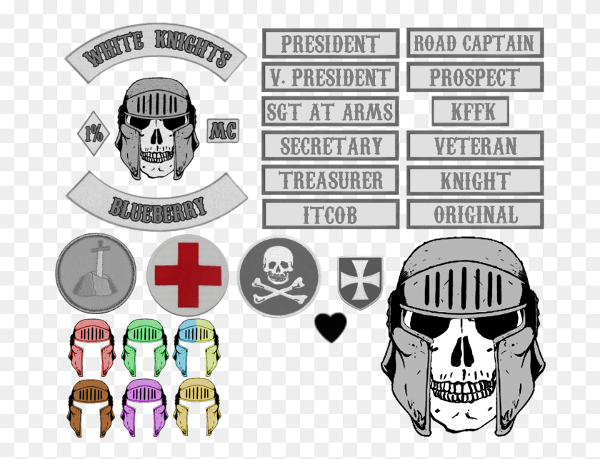 688x583 Png Изображение - White Knights Mc Patches, Логотип, Символ, Товарный Знак Hd Png Скачать