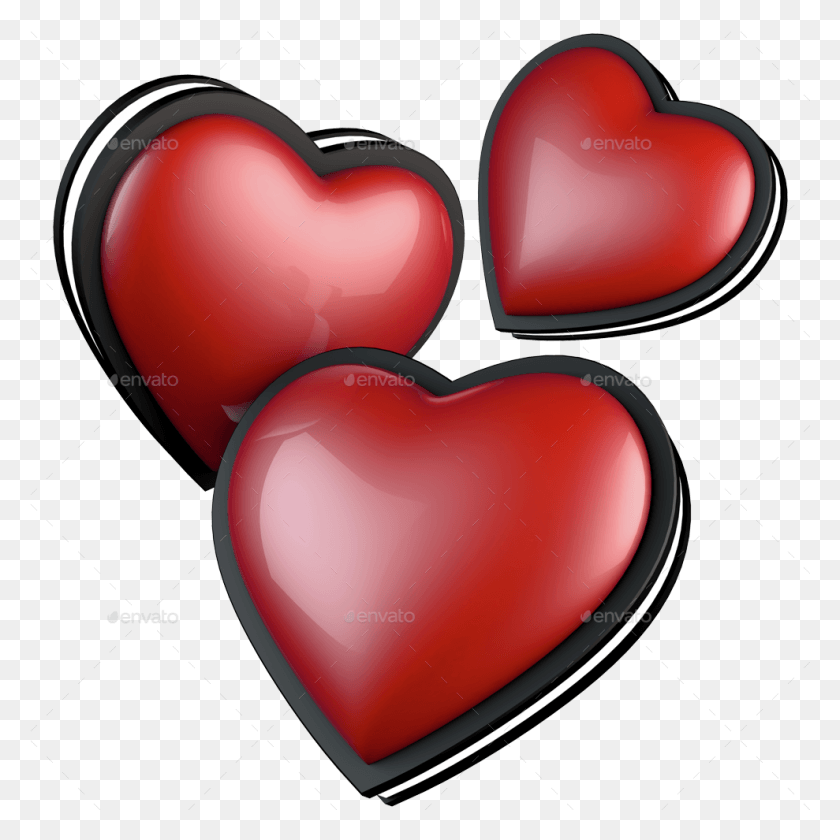 989x990 Image With Transparent Background 3d Red Heart Transparent Background, Heart, Cushion HD PNG Download