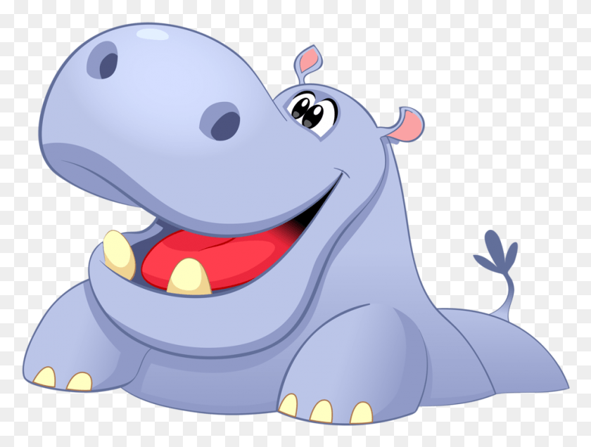 955x706 Image With Transparent Background Cartoon Hippo, Mammal, Animal, Sea Life HD PNG Download