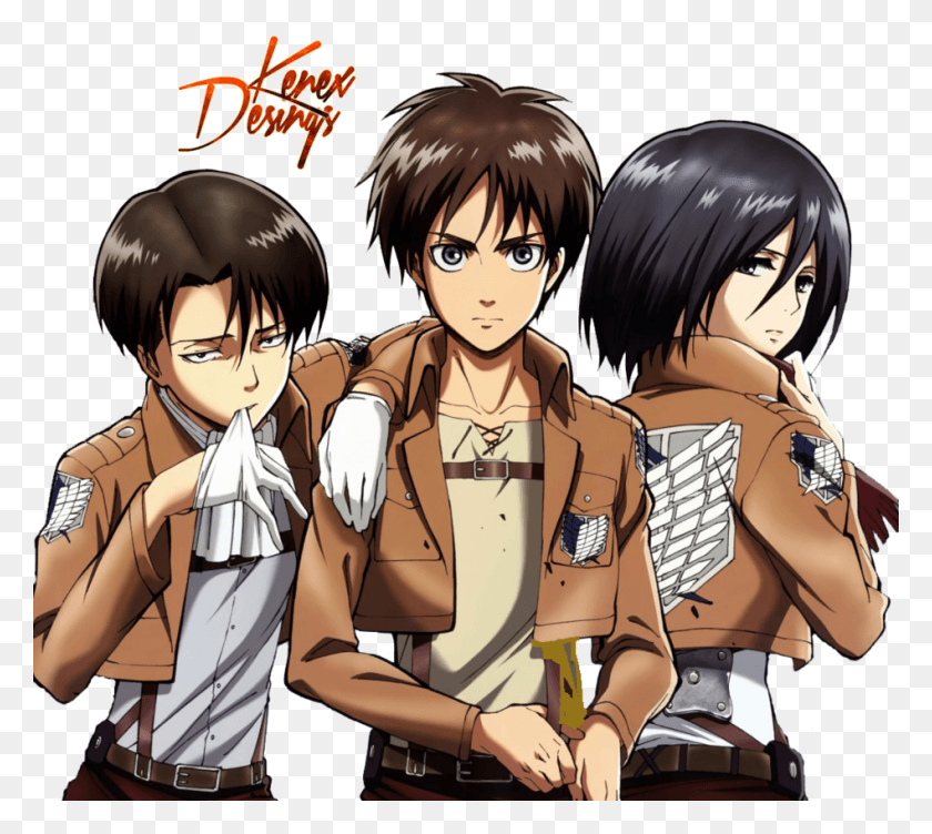 948x842 Image With Transparent Background Levi Mikasa And Eren, Person, Human, Manga HD PNG Download