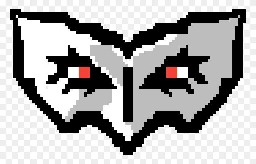 775x478 Imagei Did A Pixel Art Joker Mask Joker Persona 5 Pixel Art, Stencil, Text, Cross HD PNG Download