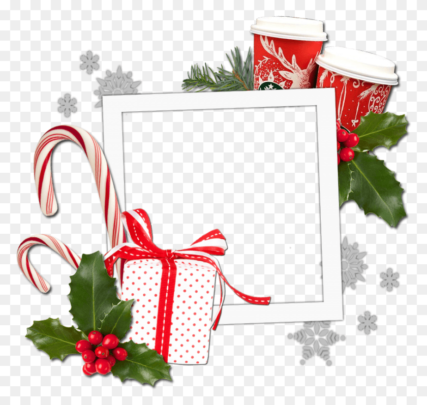 845x799 Images About Christmas Overlays On We Heart It Candy Cane, Plant, Tree, Gift HD PNG Download