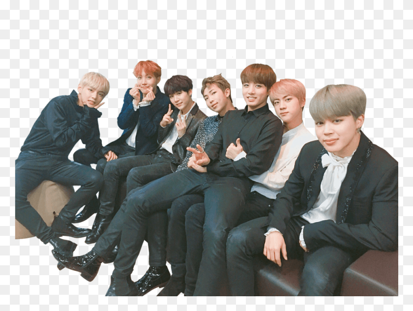 961x706 Images About Pastel Bts On We Heart It Jungkook With His Hyungs, Person, Clothing, Suit HD PNG Download