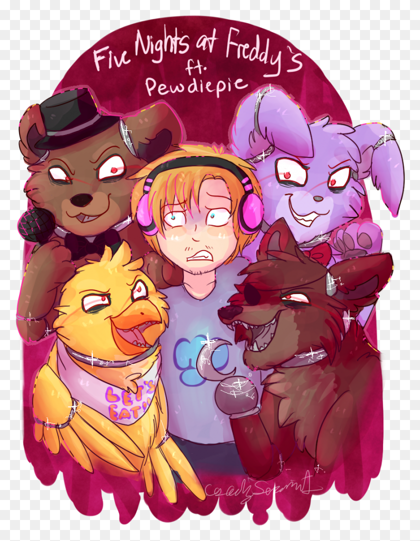 870x1141 Images About Pewdiepie On We Heart It Five Nights At Freddy39s Characters Fan Art, Comics, Book, Manga HD PNG Download