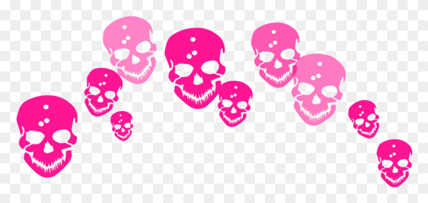887x385 Download Images About Pink Overlay On We Heart It Overlays Calaveras, Mandíbula, Dientes, Boca Hd Png