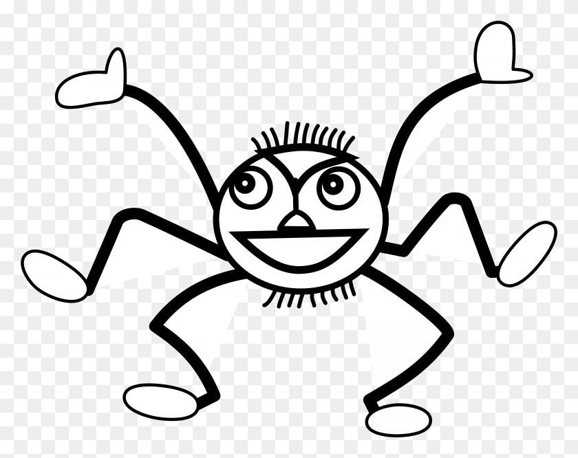 5254x4082 Images For Black Spider Drawing Spider In Black And White, Stencil, Symbol, Logo HD PNG Download
