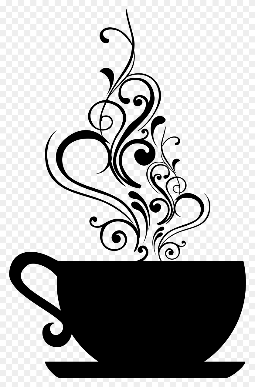 2833x4418 Png Изображения Для Gt Vintage Tea Cups Черный И Белый Чай Чайная Чашка Черно-Белая, Графика, Цветочный Дизайн Hd Png Download