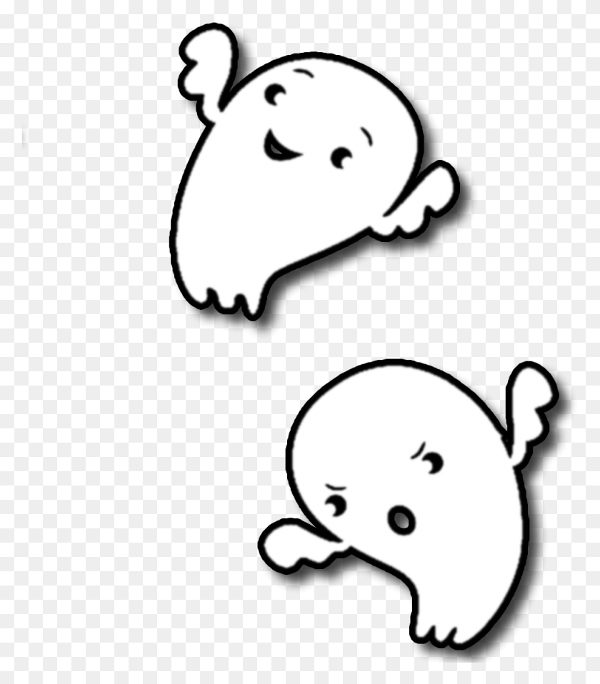 977x1125 Images For Happy Halloween Ghost Clipart Transparent Background Ghost Clipart, Stencil, Giant Panda, Bear HD PNG Download