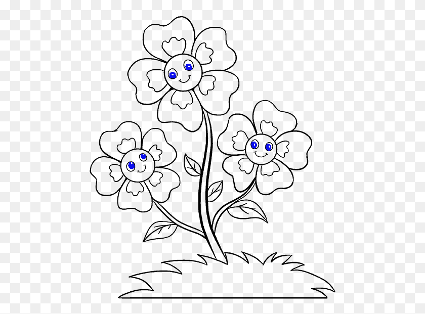 487x561 Images Of Cartoon Cartoon Picture Of Flowers To Colour, Light, Pac Man, Laser HD PNG Download