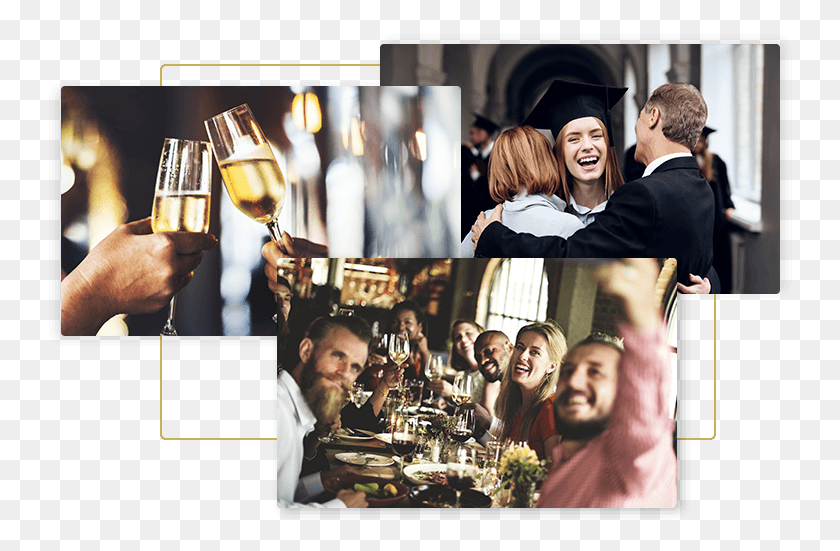 750x491 Images Of People At A Graduation Celebration Dinner Champagne, Person, Human, Collage HD PNG Download