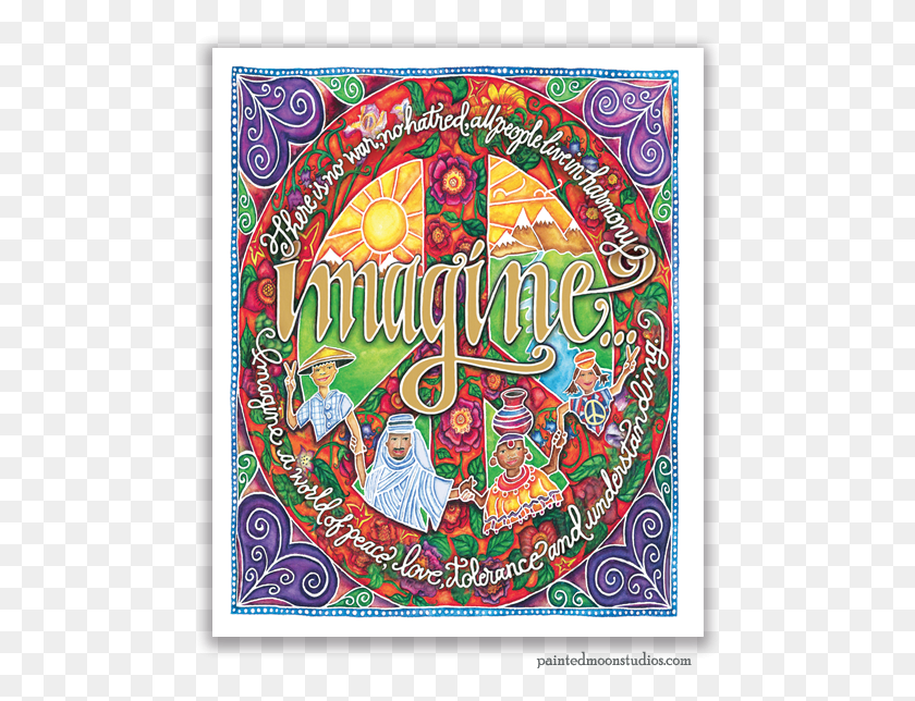485x584 Imagine Peace Motif, Doodle HD PNG Download