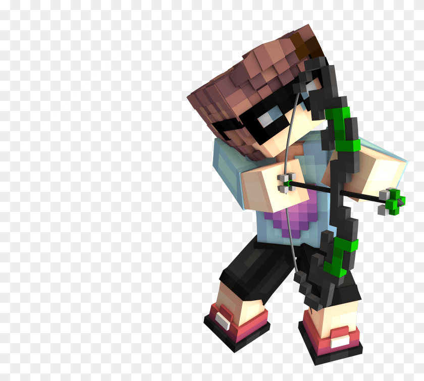 1787x1593 Img Minecraft Character Holding Bow, Toy HD PNG Download