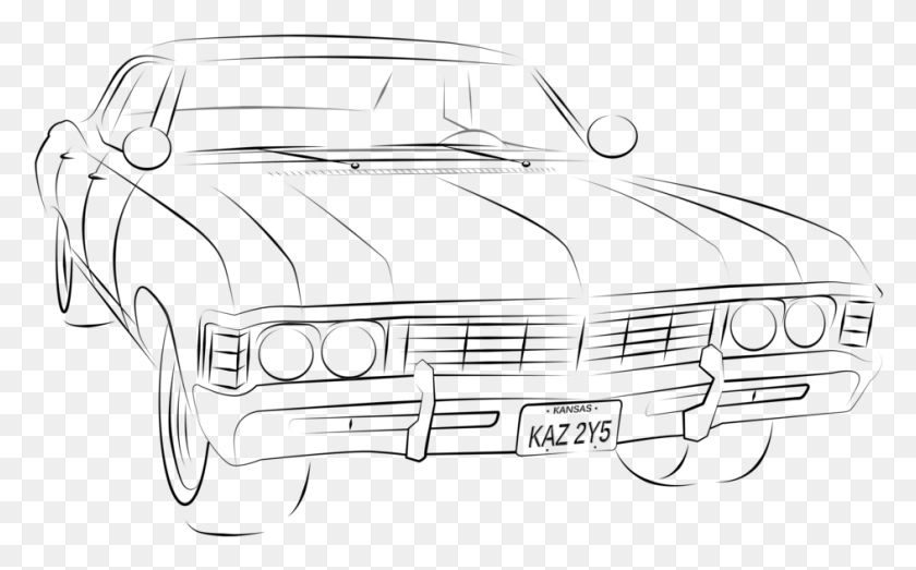 943x560 Impala Drawing Supernatural High Resolution Line Art, Car, Vehicle, Transportation HD PNG Download