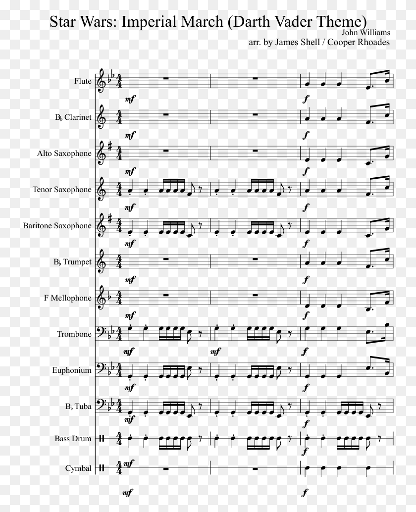 750x974 Imperial March Sheet Music Composed By John Williams Seven Nation Army Recorder Sheet Music, Gray, World Of Warcraft HD PNG Download