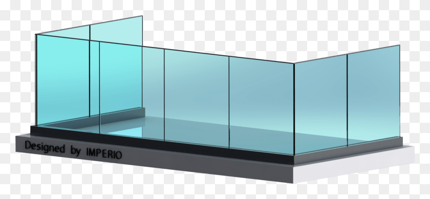2256x954 Imperio A Series Frameless Glass Railings Glass Balcony, Water, Furniture, Sideboard HD PNG Download