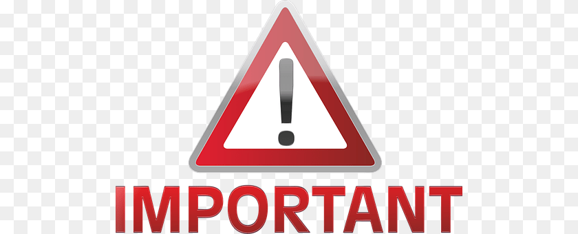 504x340 Important Sign, Symbol, Road Sign, Triangle Sticker PNG