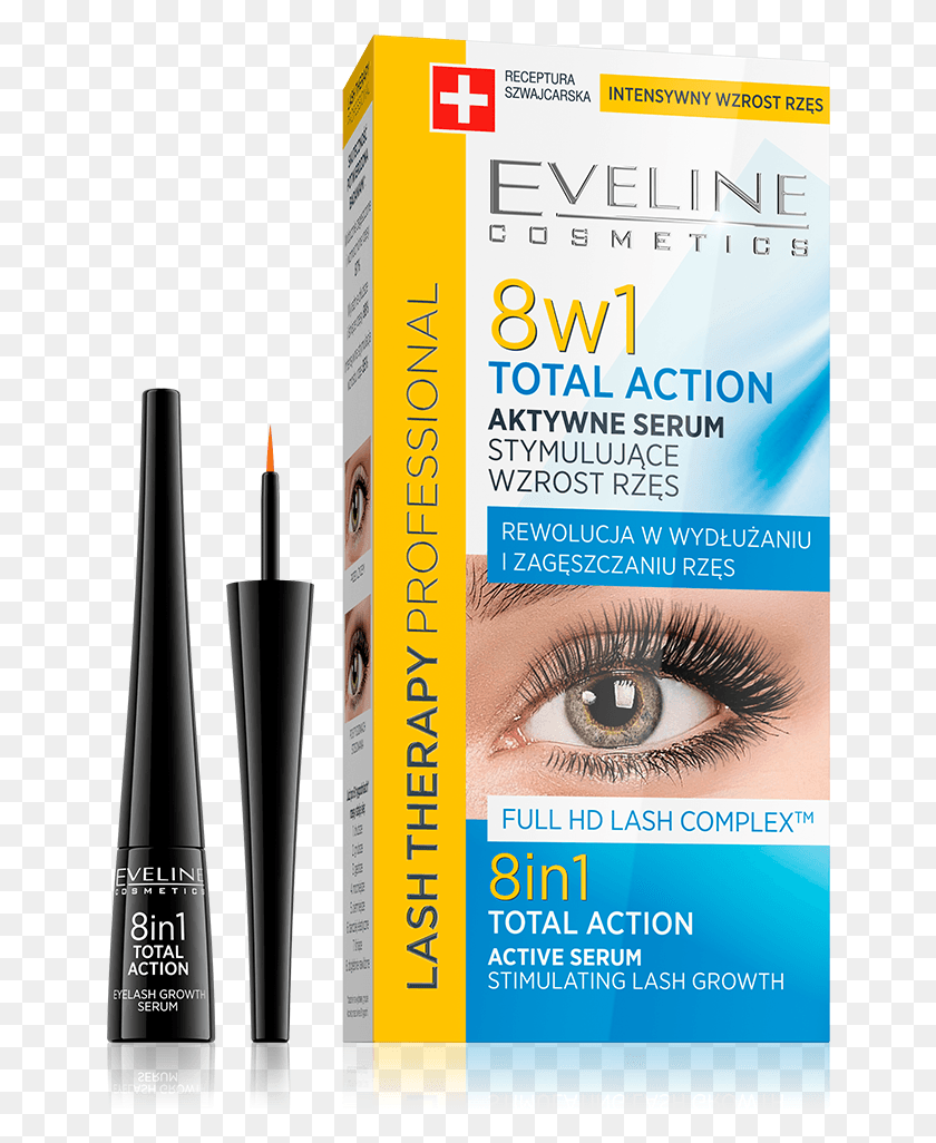 650x966 In 1 Total Action Active Serum Stimulating Lash Growth Eveline 8w1 Total Action, Flyer, Poster, Paper HD PNG Download