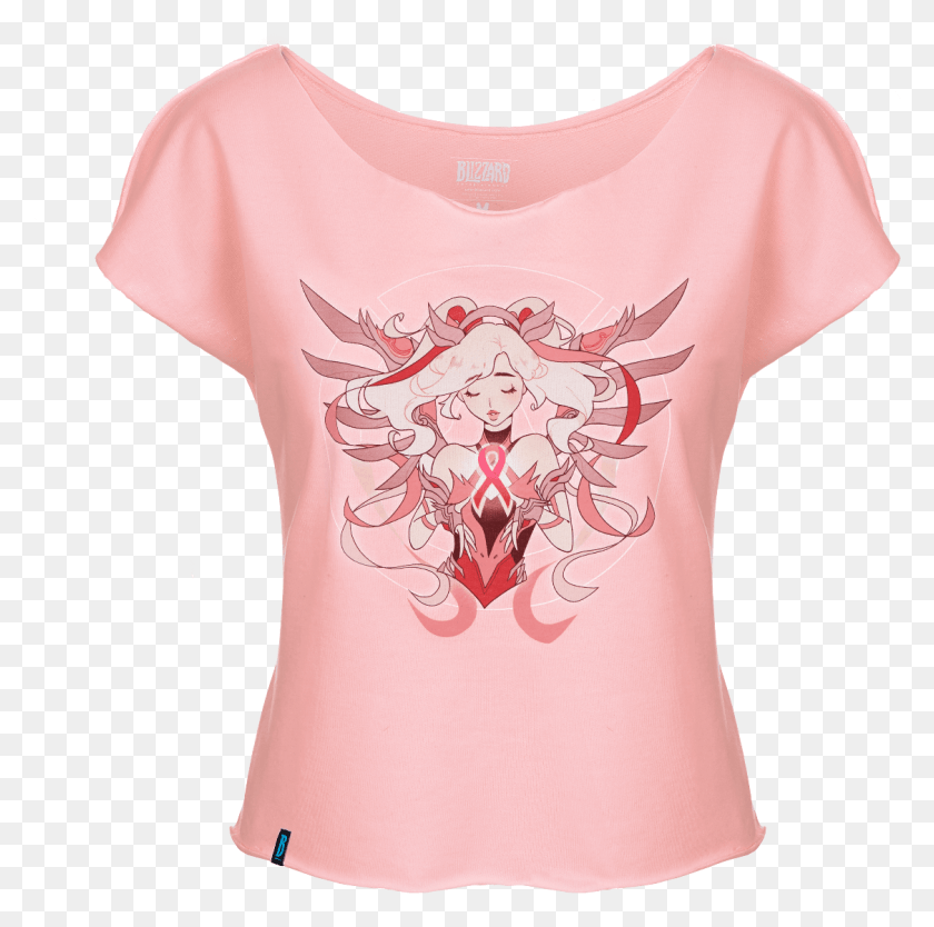 1125x1117 In Addition All Proceeds Will Go To The Breast Cancer Overwatch Pink Mercy Shirt, Clothing, Apparel, T-shirt HD PNG Download
