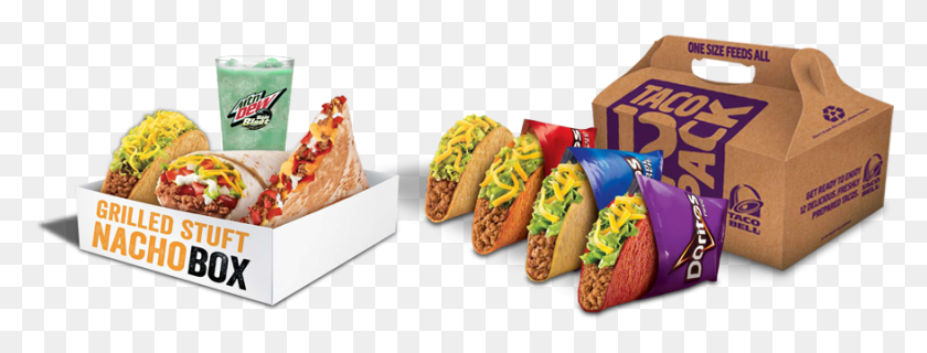877x293 In American Taco Bells 12 Packs Of Tacos, Food, Box, Lunch HD PNG Download