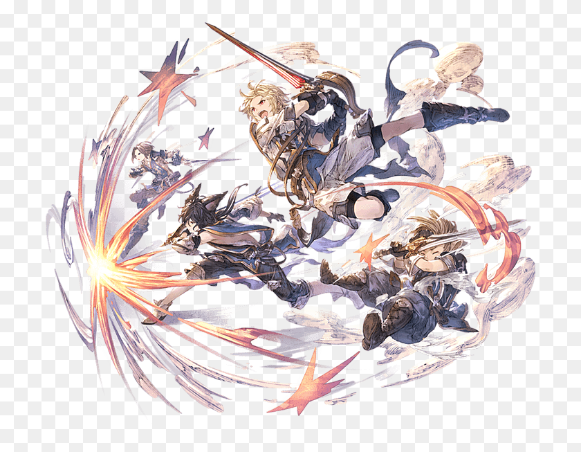 711x593 In Arthur And Mordred39s Uncap Pose Granblue Fantasy Arthur And Mordred, Bird, Animal HD PNG Download