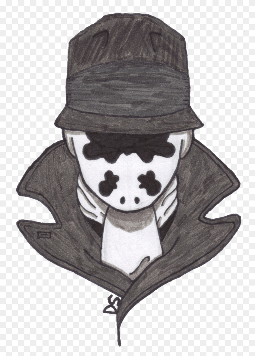 850x1212 In Black And White Jpg Library Rorschach Transparent, Clothing, Apparel, Hoodie HD PNG Download