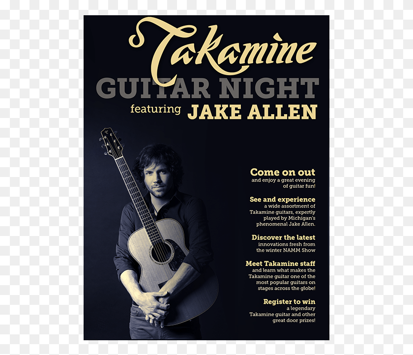 501x662 In February And March You39re Invited To Join Us At Takamine, Advertisement, Poster, Guitar HD PNG Download