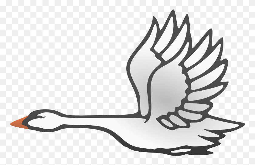 777x484 In Flight Flying Animals Free Clipart Clip Art Swan Flying, Stencil, Cutlery HD PNG Download