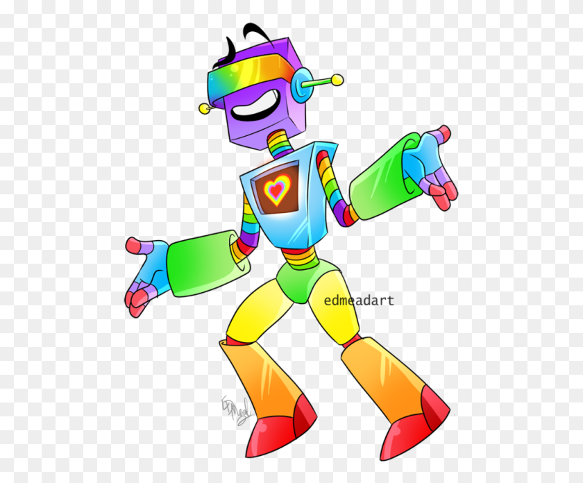 485x636 In Honor Of Pride Month I Designed Some Pride Flag Cartoon, Robot, Toy HD PNG Download