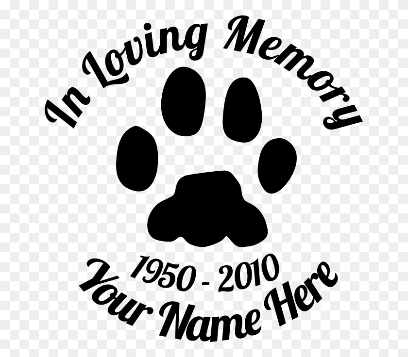 657x676 In Loving Memory Animal Paw Print Sticker Illustration, Gray, World Of Warcraft HD PNG Download
