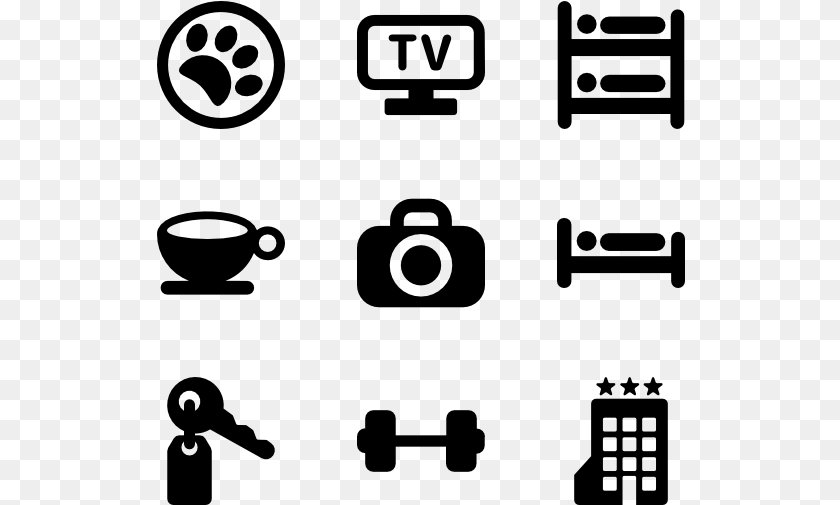 In The Hotel Groceries Icon Vector, Gray Sticker PNG