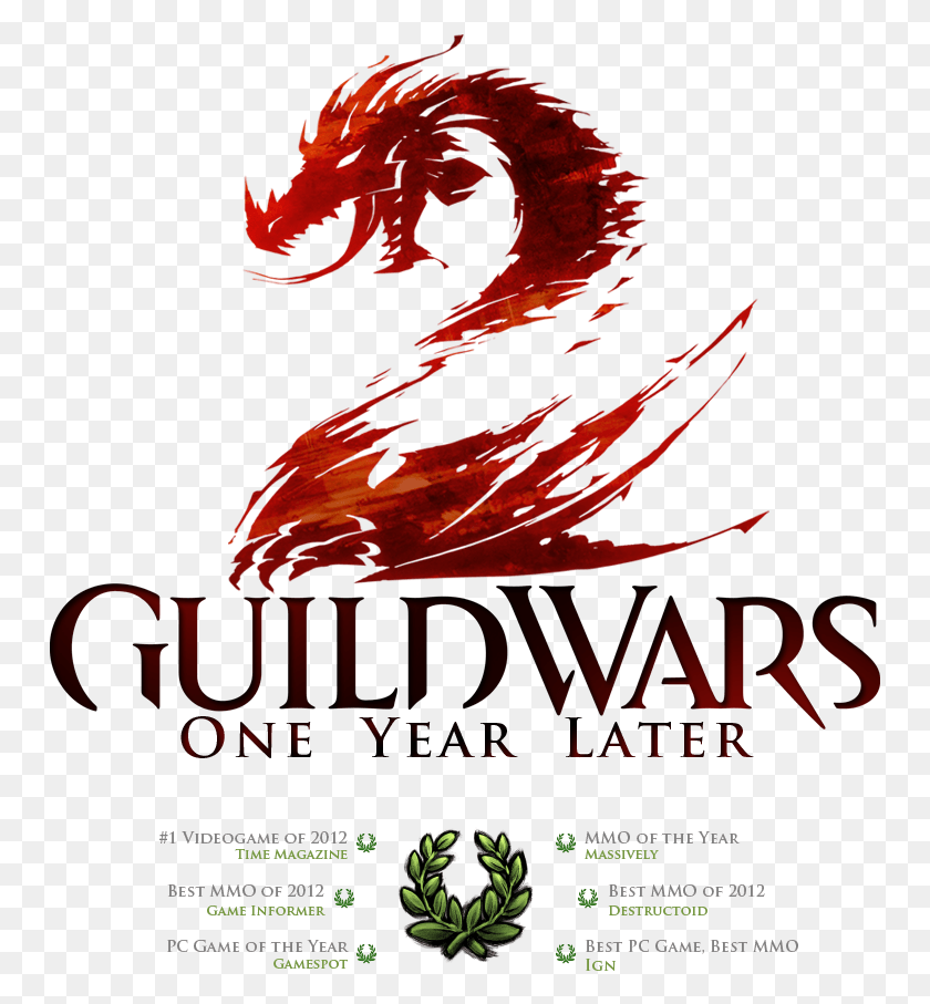 751x847 В Пространстве Одного Года Guild Wars 2 Продала Значок Guild Wars 2, Плакат, Реклама, Дракон Png Скачать