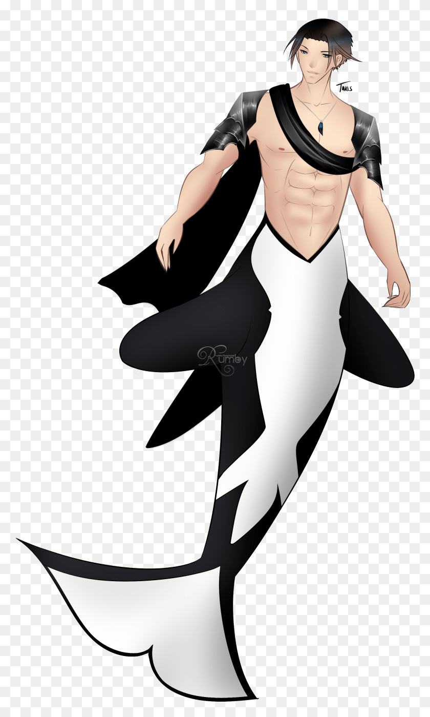 1994x3424 In The World Of Dream Crystal Takis An Orca Merman Illustration, Person, Human, Sea Life HD PNG Download