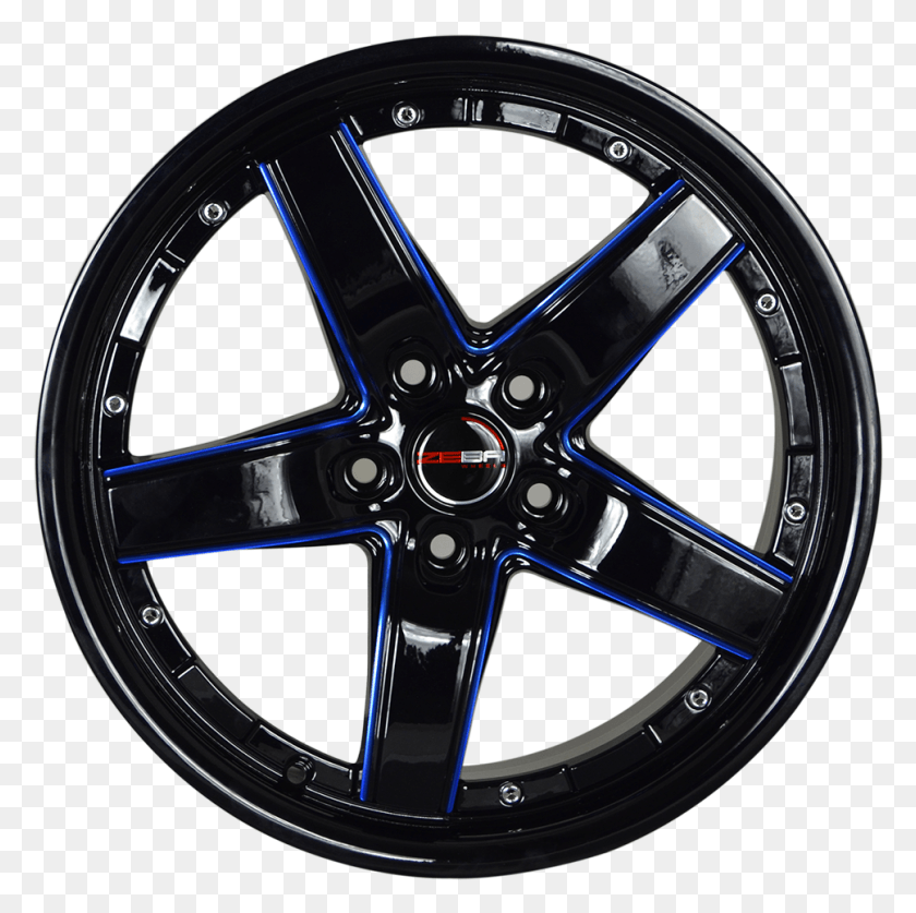 968x965 Inch Black Blue Mill Rims Drift Gwg Wheels Rim, Wheel, Machine, Tire HD PNG Download