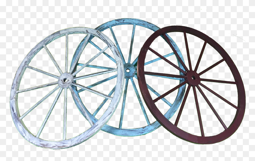 2448x1485 Inch Colored Wagon Wheel Wall Art Cart Antique Wheel HD PNG Download