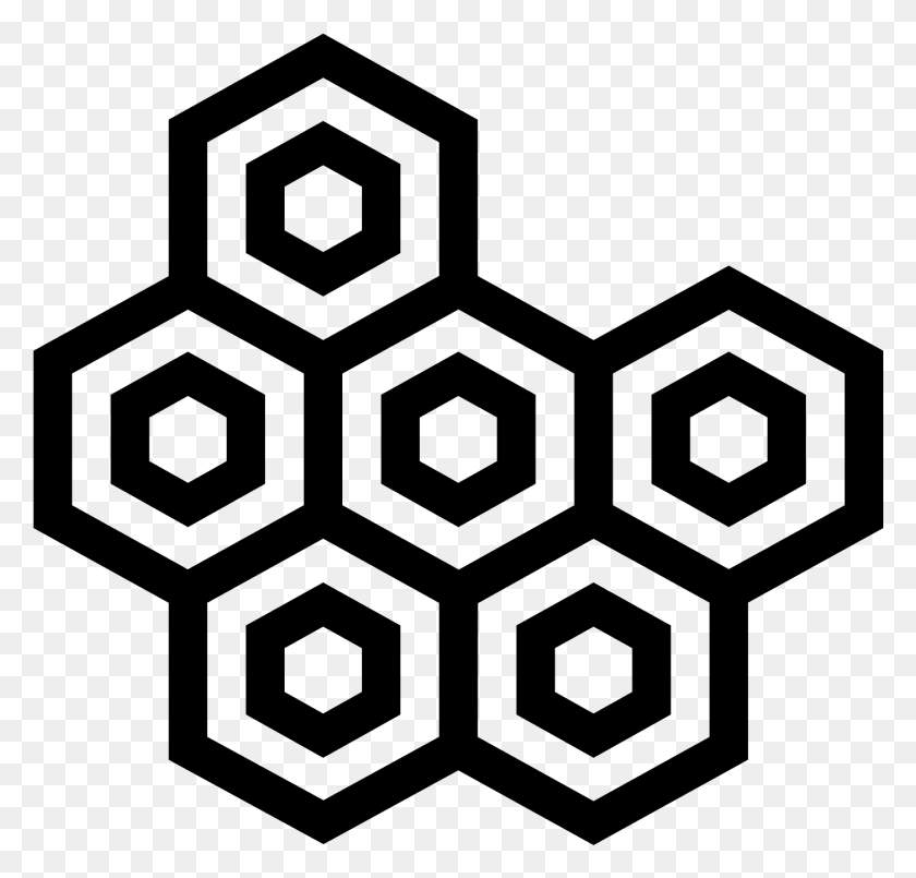 1398x1336 Inch Hexagon Pattern Honeycomb Doodle, Gray, World Of Warcraft HD PNG Download