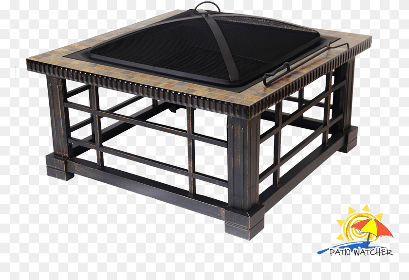780x576 Inch Square Backyard Me Tal Stove Firepit Fire Table Fireplace, Tub, Furniture, Coffee Table, Hot Tub PNG