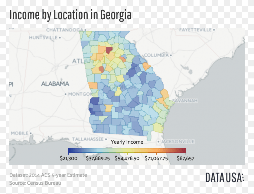 1065x797 Income By Location In Georgia, Map, Diagram, Plot HD PNG Download