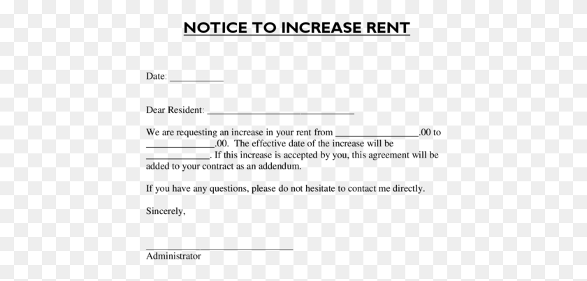 425x343 Increase Rent Letter 637185 Progress Report Letter Form, Gray, World Of Warcraft HD PNG Download