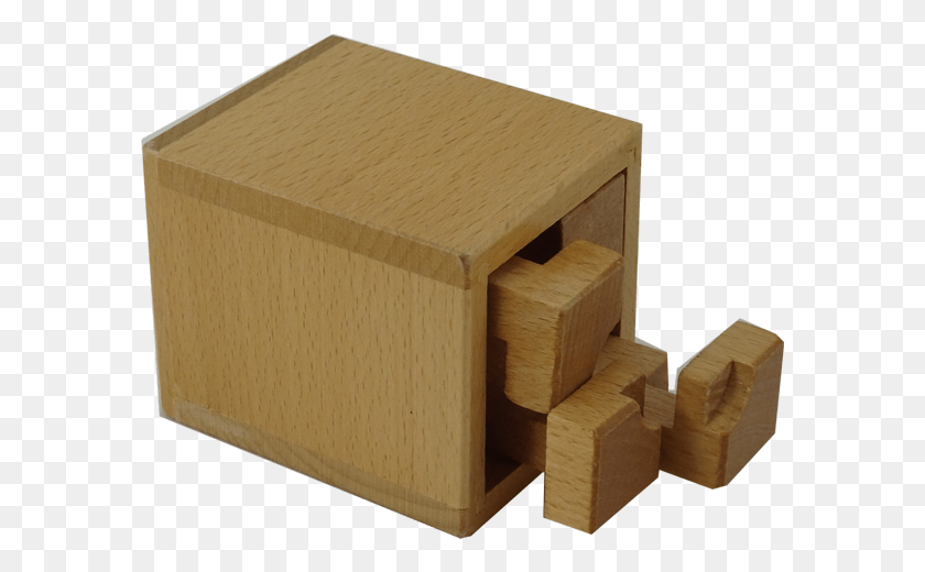 585x460 Indent Interlocking Packing Puzzle In A Cube Plywood, Box, Furniture, Drawer Descargar Hd Png