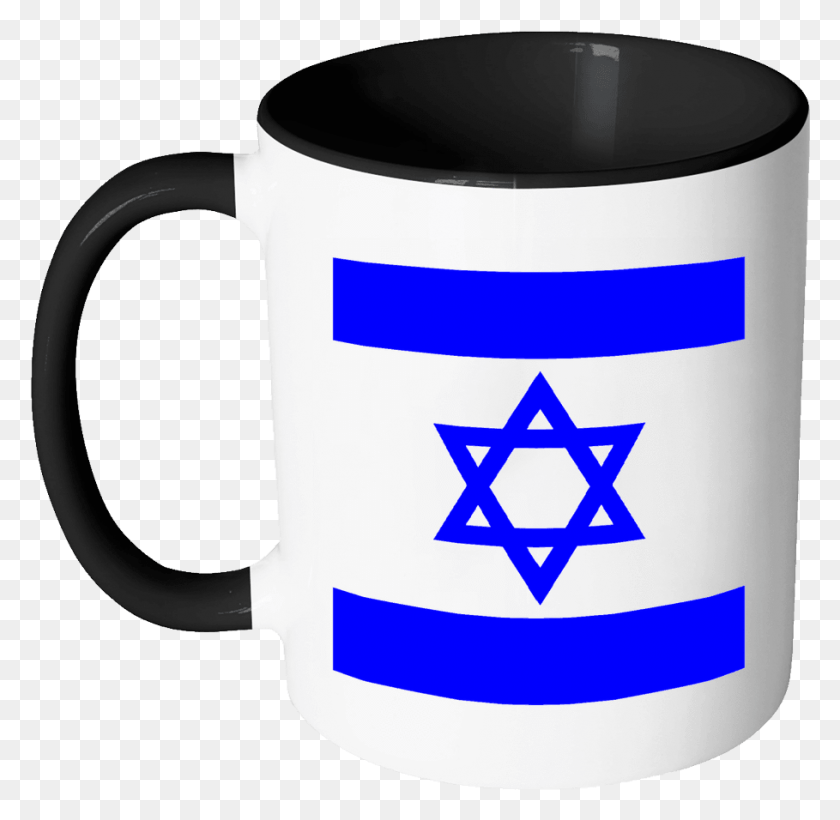 909x886 Independence Day 11oz Funny Black Amp White Coffee Mug Israel Flag, Coffee Cup, Cup, Symbol HD PNG Download