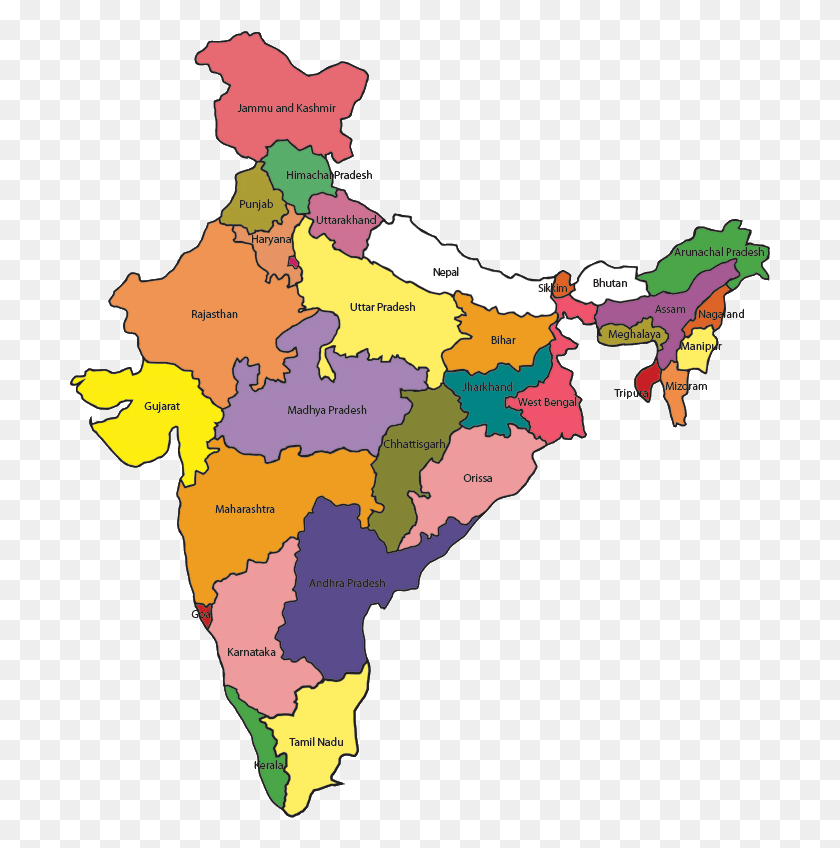 701x788 Индия Индийская Карта Караикал На Карте Индии, Диаграмма, Участок, Атлас Hd Png Скачать